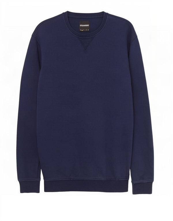 Lyle & Scott moletom masculino jumper pequeno algodão azul marinho
