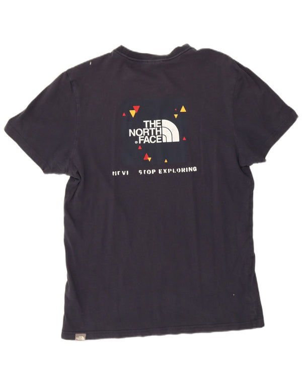 Camiseta gráfica masculina The North Face Top médio algodão azul marinho
