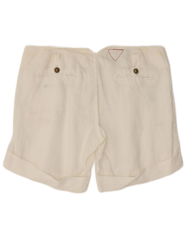 Guess Shorts feminino casual W31 médio branco rami
