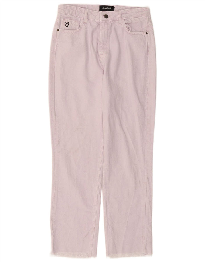 DESIGUAL Jeans retos femininos EU 38 médio W26 L27 algodão roxo