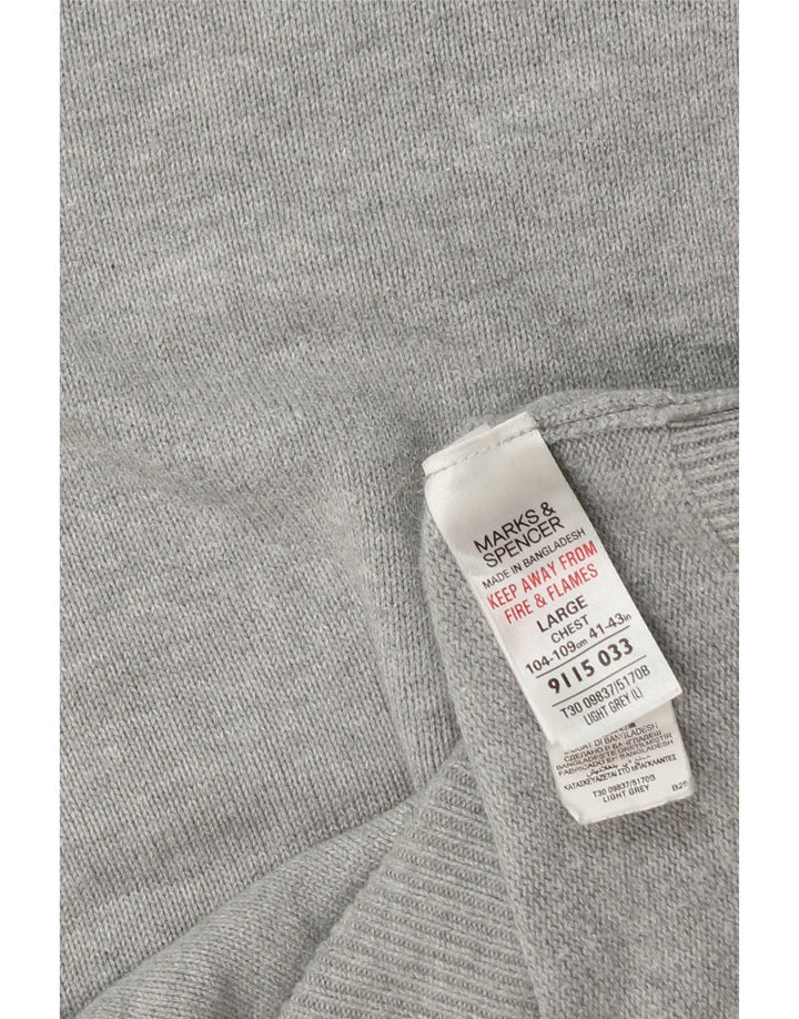 Regata masculina Marks & Spencer Blue Harbor Vest grande algodão cinza