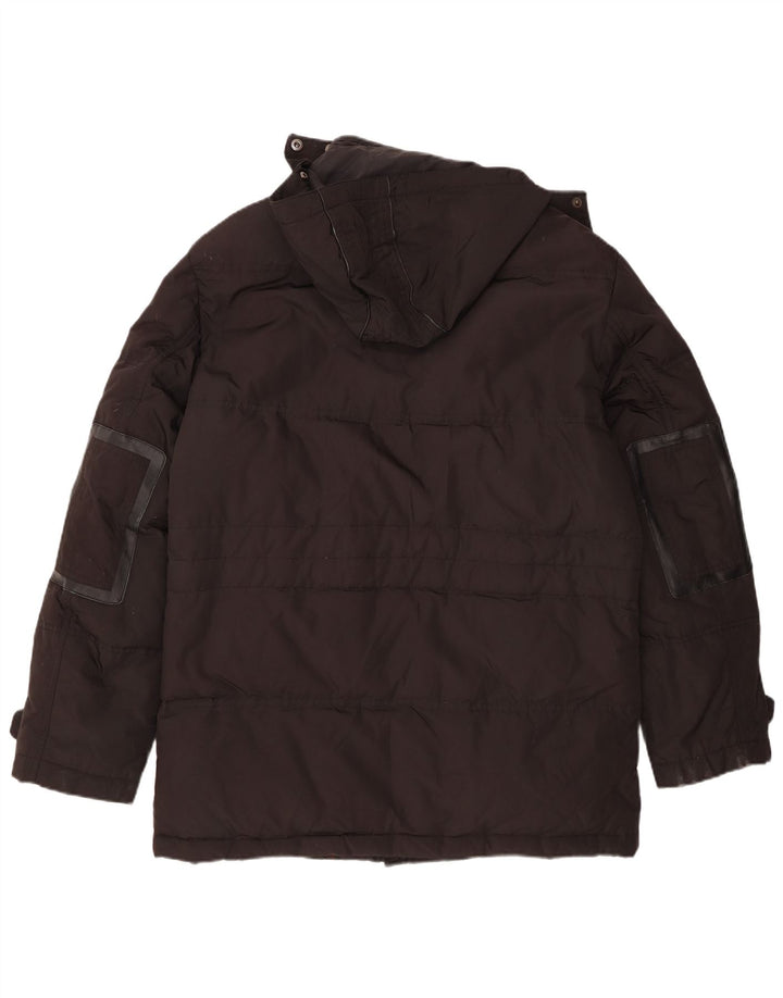 Jaqueta Parka masculina com capuz Navigare UK 40 grande poliéster preto
