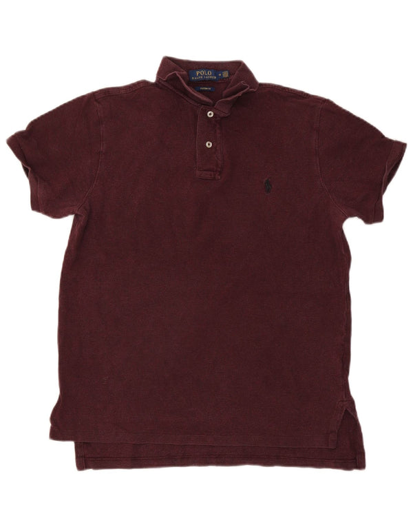 Polo Ralph Lauren Mens Custom Fit Camisa Média Algodão Borgonha
