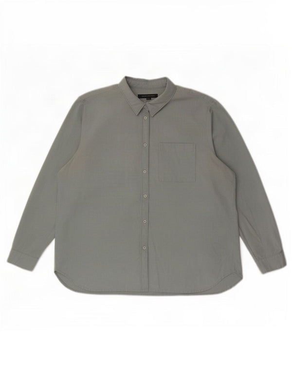 Camisa feminina French Connection UK 16 grande algodão verde