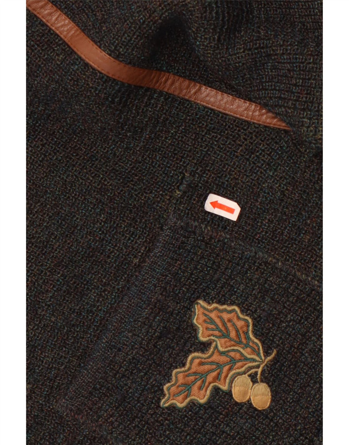 Suéter cardigã masculino Marz com peito duplo EU 52 lã manchada cinza grande