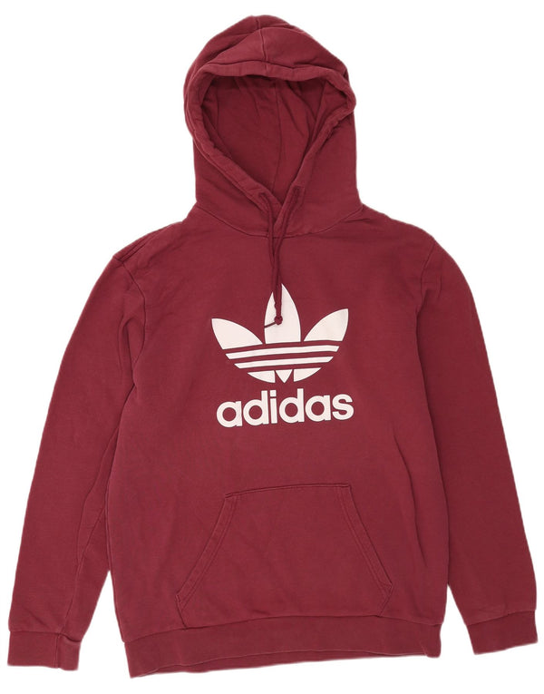 Adidas Mens Graphic Hoodie Jumper Médio Algodão Borgonha