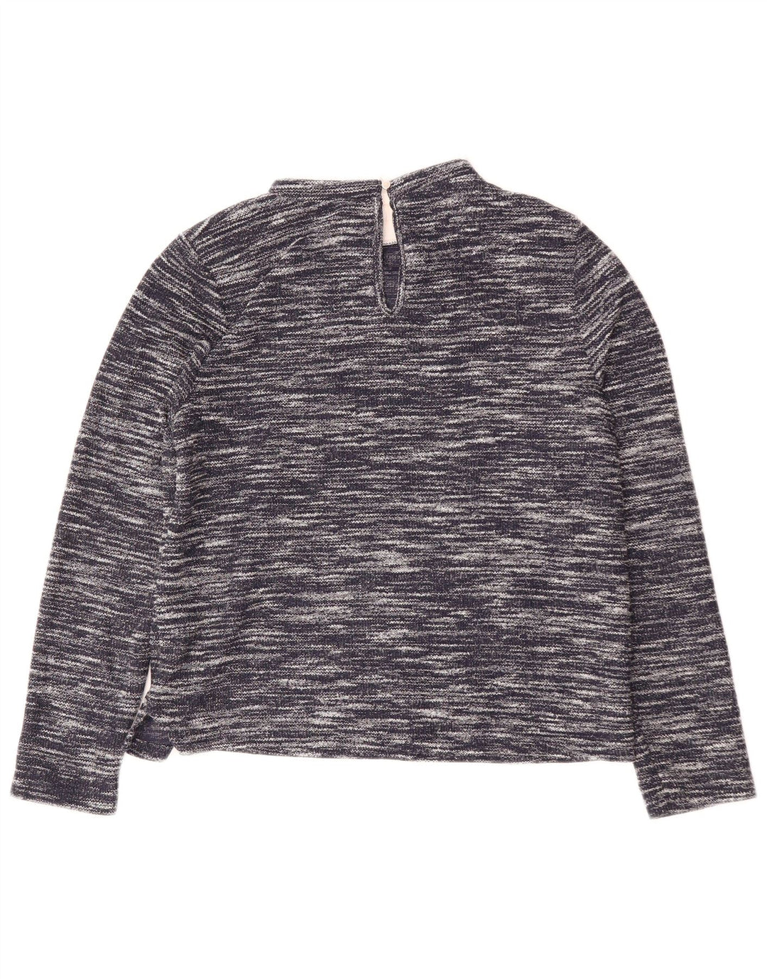 Blusa feminina de manga comprida Oasis UK 14 médio azul marinho manchado