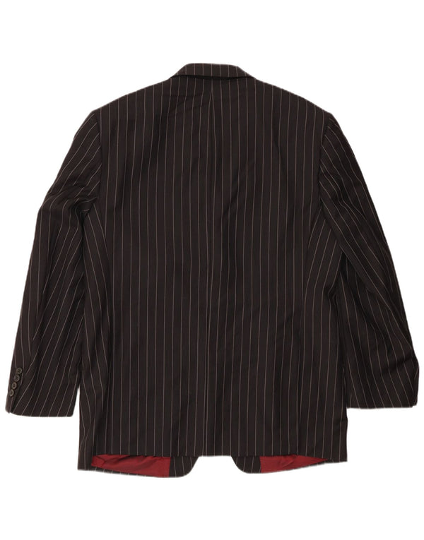 Jaqueta blazer masculina de 3 botões Marks & Spencer UK 42 listra preta grande