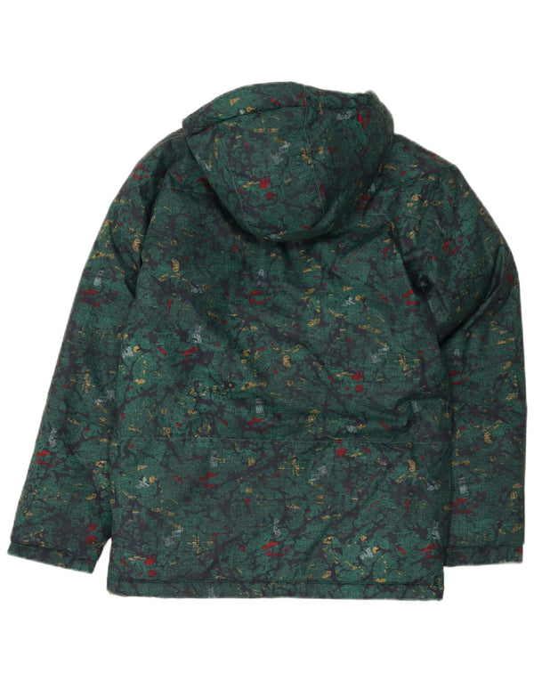 Jaqueta acolchoada com capuz Columbia Boys 14-15 anos grande camuflagem verde