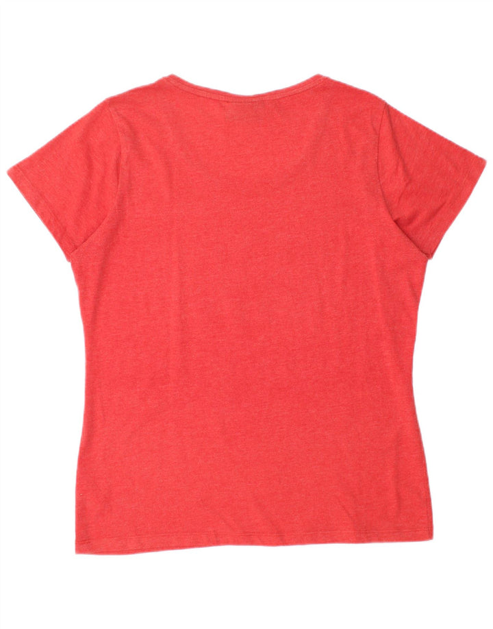 Camiseta feminina gráfica Kappa Top IT 44 algodão vermelho médio