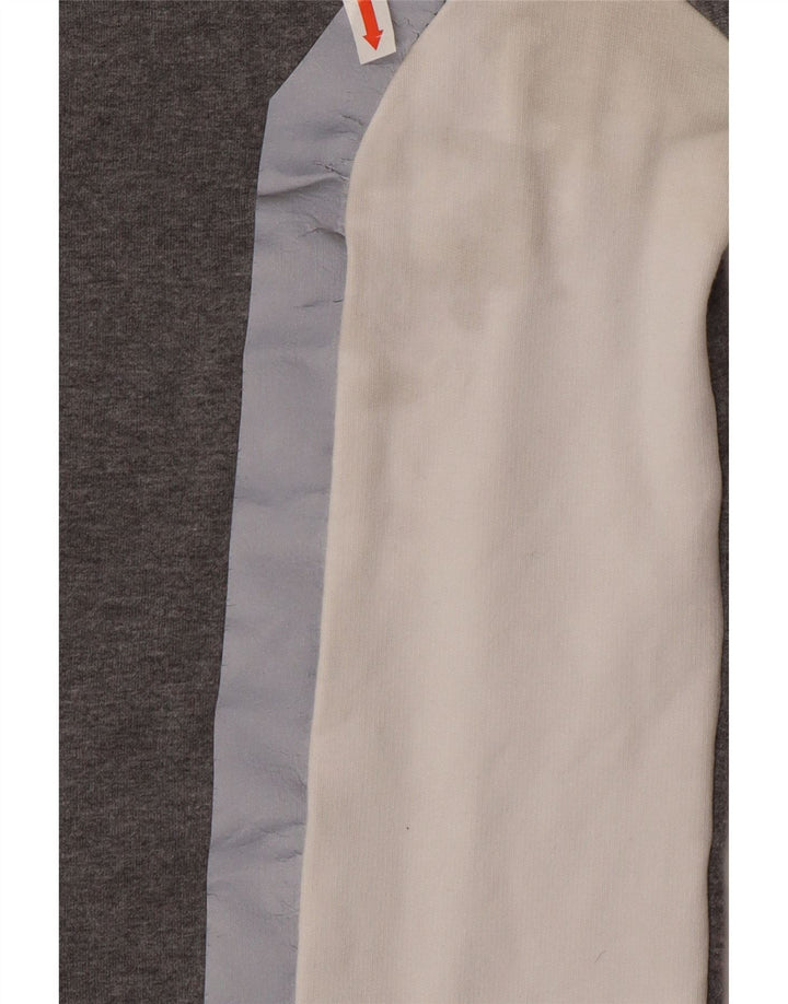 Moletom feminino Guess Jumper IT 42 algodão colorblock cinza médio