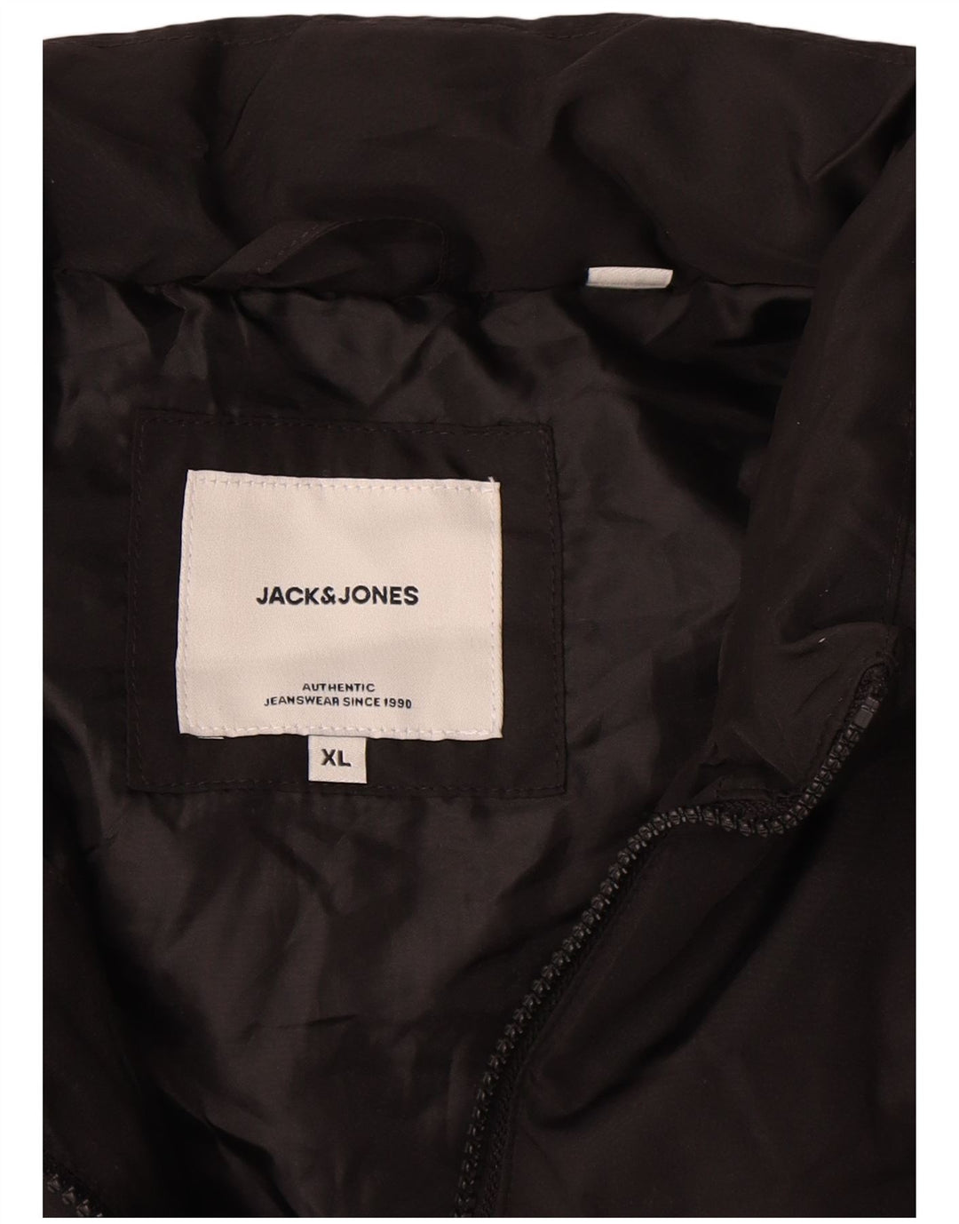 Colete acolchoado masculino Jack & Jones UK 42 XL preto poliéster