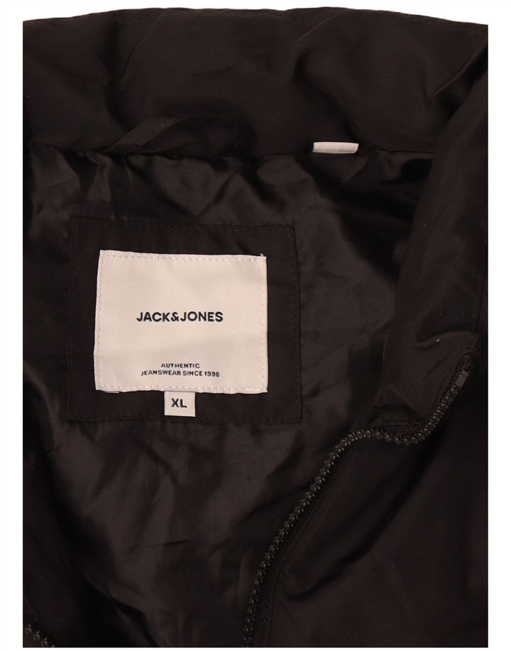 Colete acolchoado masculino Jack & Jones UK 42 XL preto poliéster