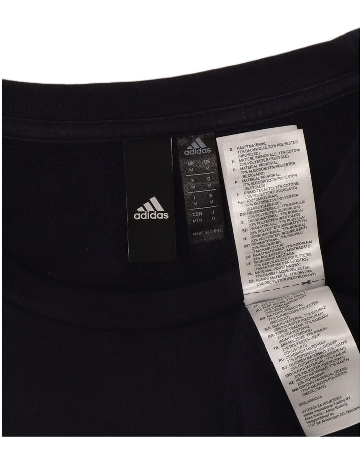 ADIDAS Mens Sweatshirt Jumper Médio Azul Marinho Algodão