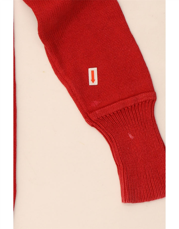 Suéter feminino Zara com gola redonda e algodão vermelho médio UK 14