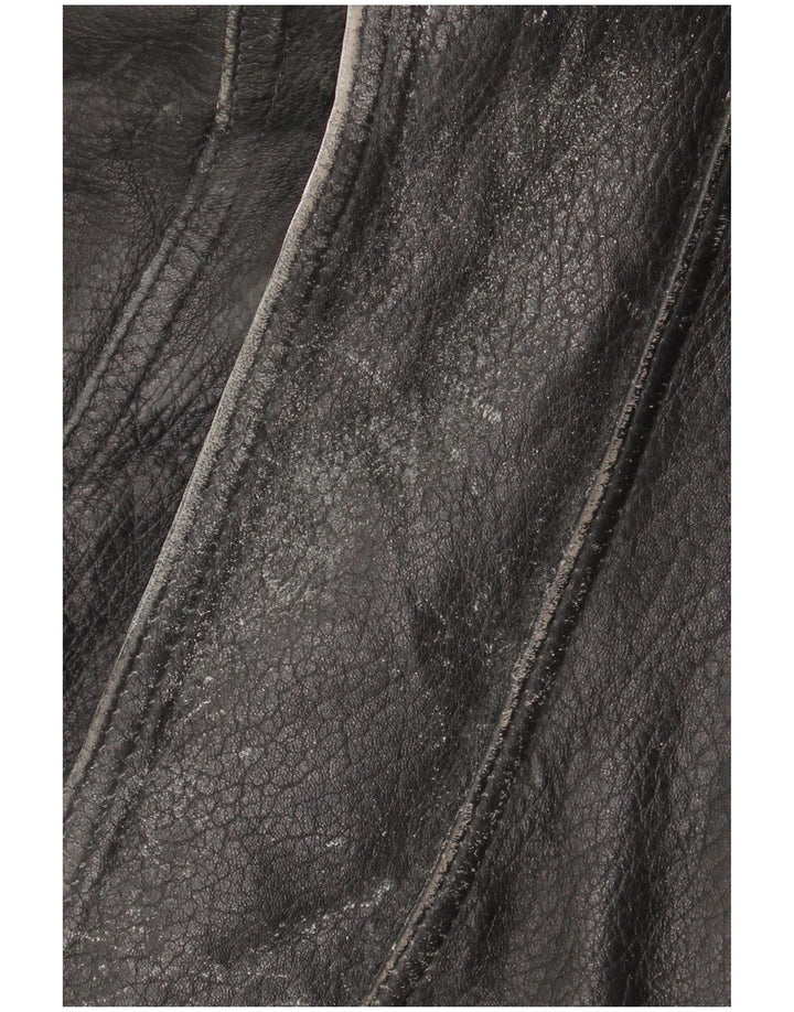 Jaqueta masculina de couro Clout para motociclista Reino Unido 42 XL couro preto