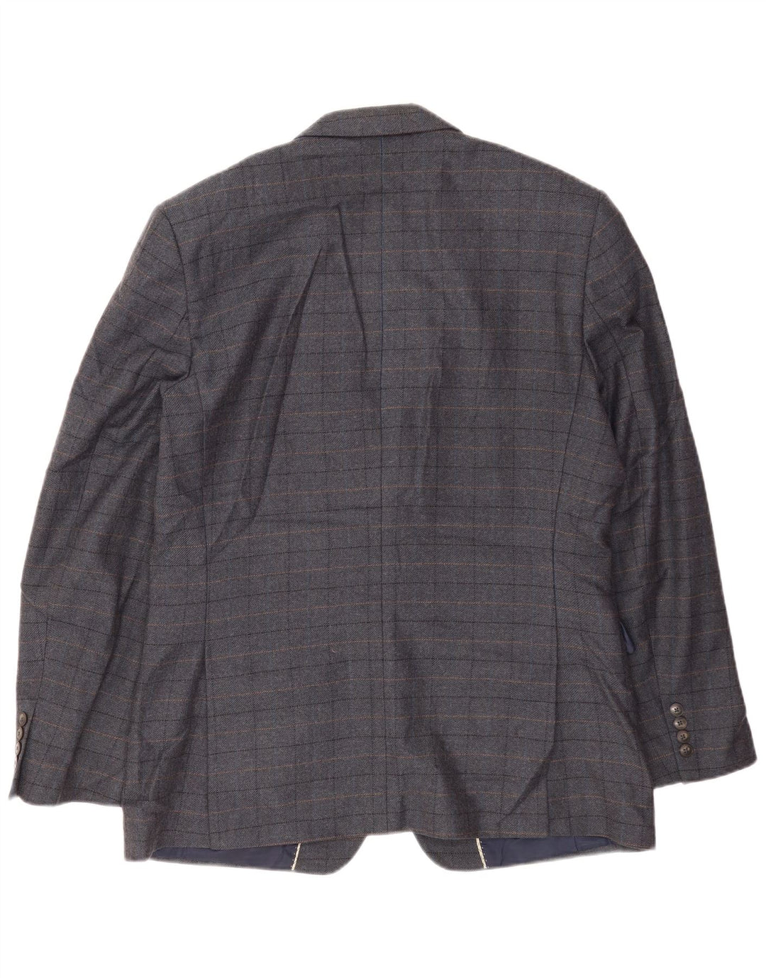 Jaqueta blazer masculina de 2 botões Marks & Spencer UK 42 XL azul xadrez lã