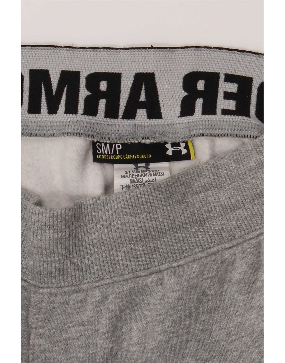 Under Armour Mens Loose Fit Calças de treino de algodão cinza pequeno