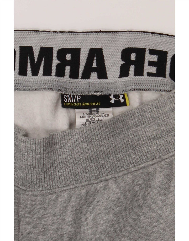 Under Armour Mens Loose Fit Calças de treino de algodão cinza pequeno