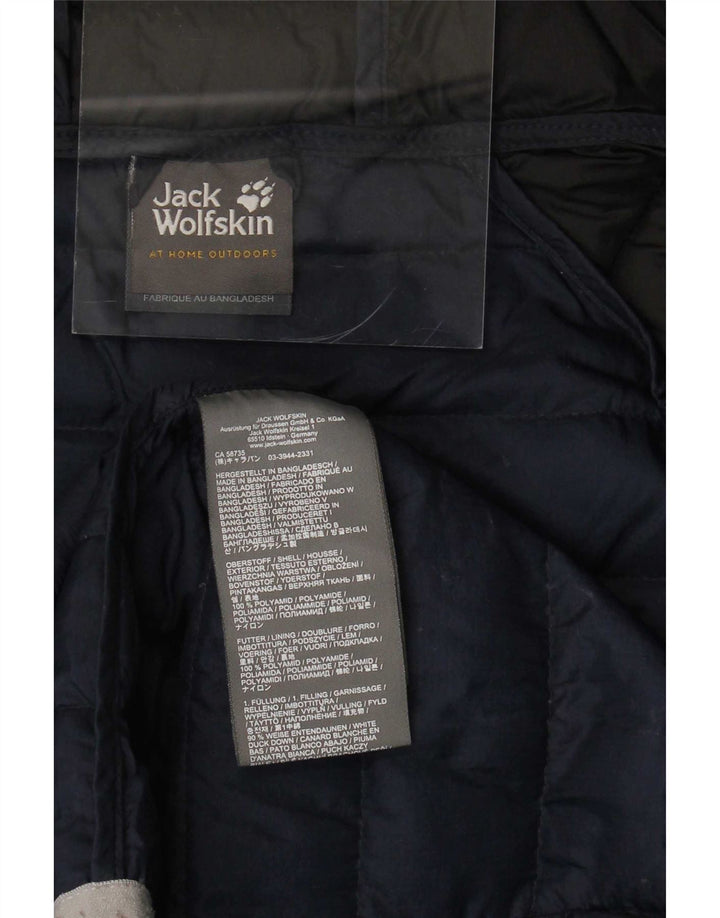 Jaqueta acolchoada feminina Jack Wolfskin Reino Unido 12 bloco colorido azul marinho médio