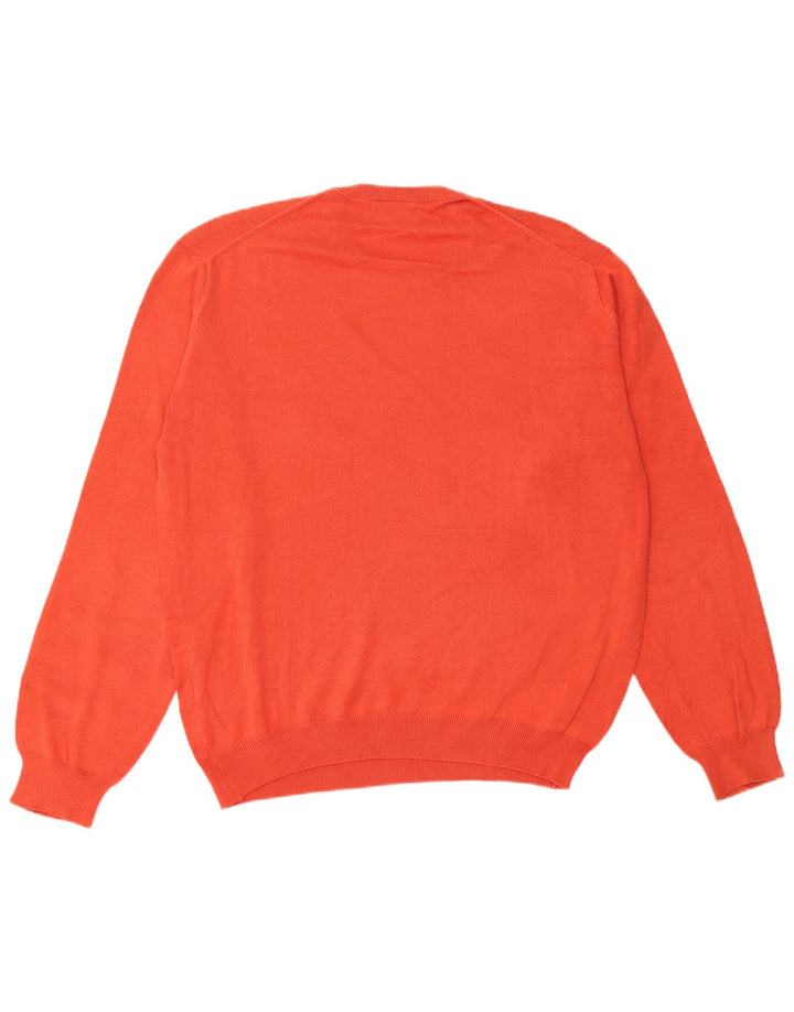 Suéter masculino Lacoste com gola redonda tamanho 4 algodão laranja médio