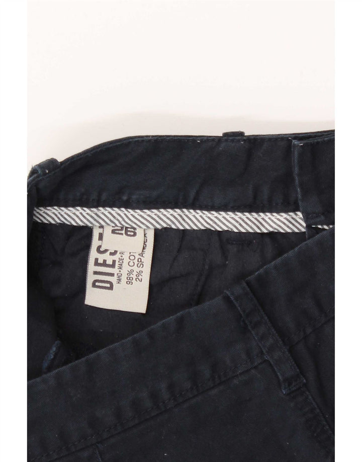 Shorts Chino Feminino Diesel W26 Pequeno Algodão Azul Marinho