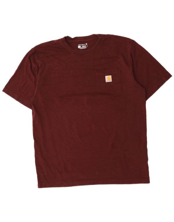 Camiseta masculina alta e solta Carhartt de algodão marrom grande