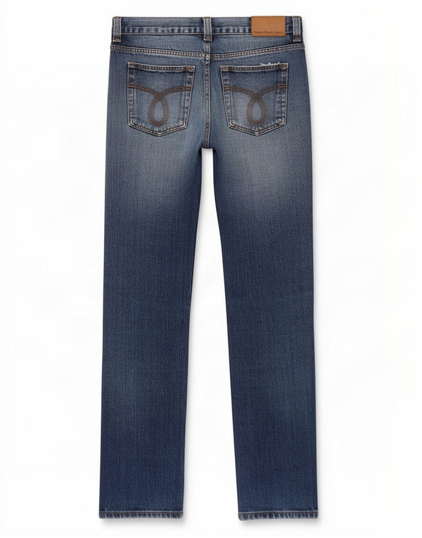 Calça jeans reta masculina Calvin Klein W32 L30 azul algodão
