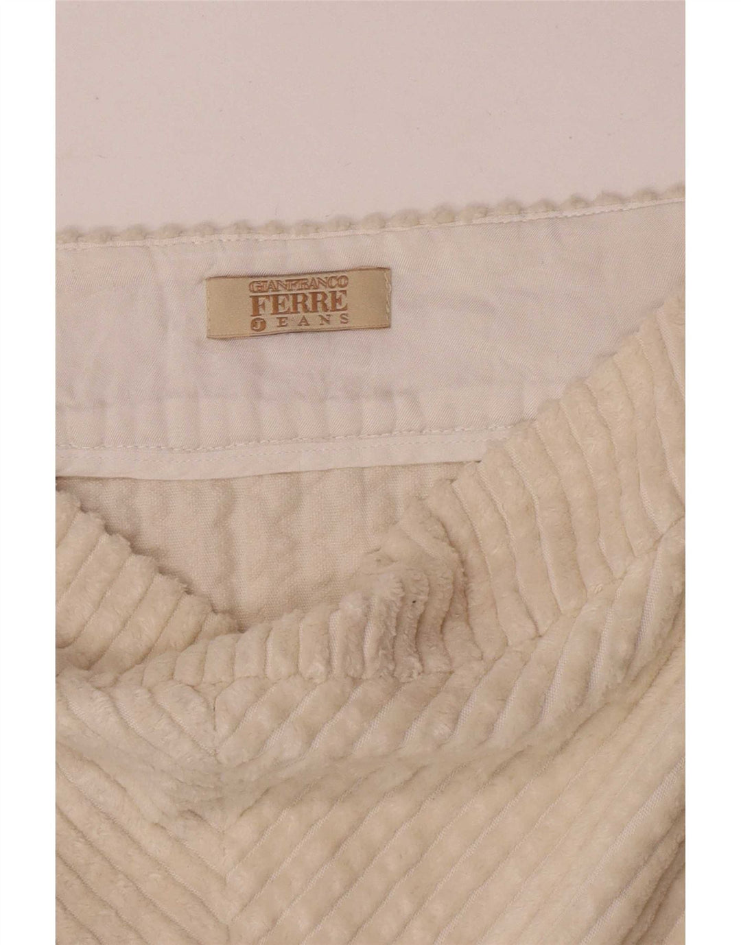 Saia feminina de veludo Gianfranco Ferre W30 médio off white