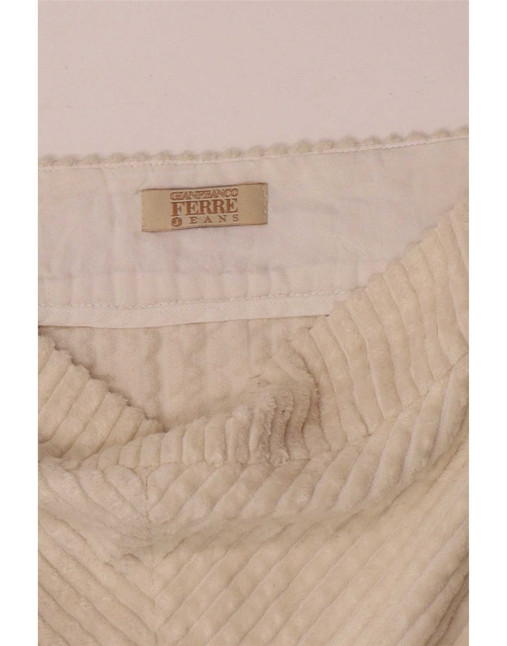 Saia feminina de veludo Gianfranco Ferre W30 médio off white
