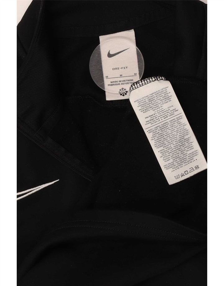 Nike Mens Dri Fit Zip Neck Pullover Treino Top Médio Preto Colourblock