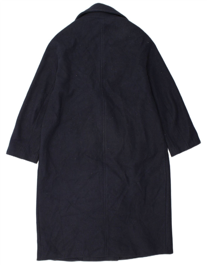 Casaco masculino Zara Double Breasted UK 36 pequeno poliéster azul marinho