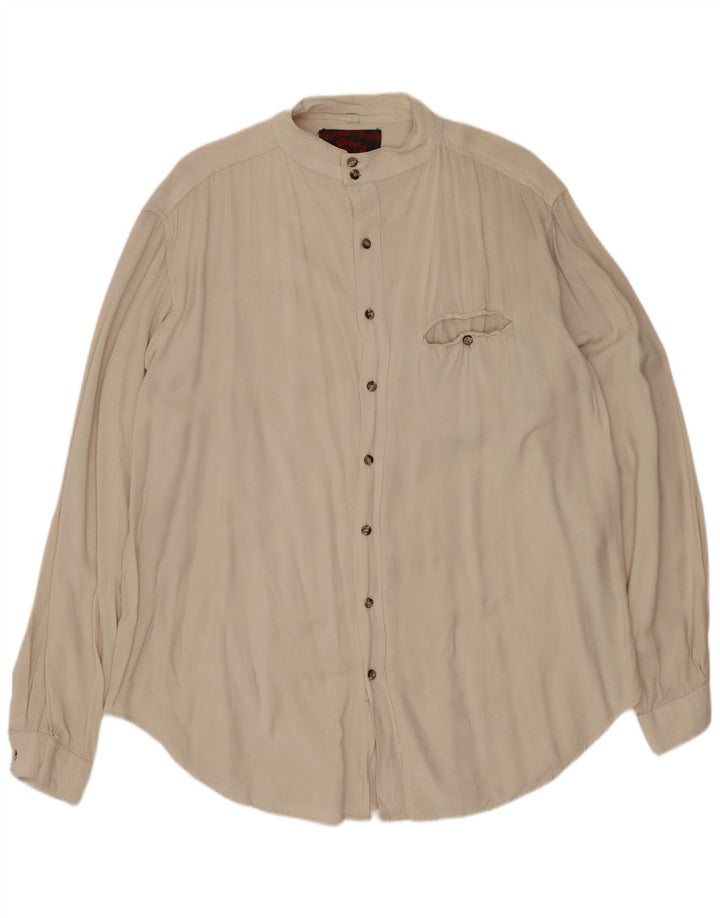 Camisa masculina C&A tamanho 43/44 XL bege viscose