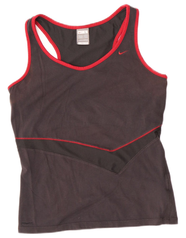 Colete feminino Nike UK 14/16 grande algodão cinza