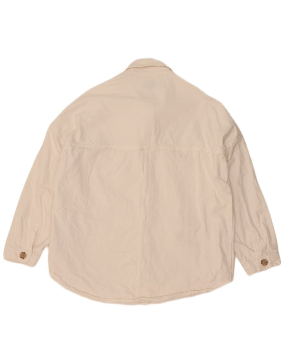 Jaqueta jeans oversized feminina Zara Reino Unido 14 algodão branco médio