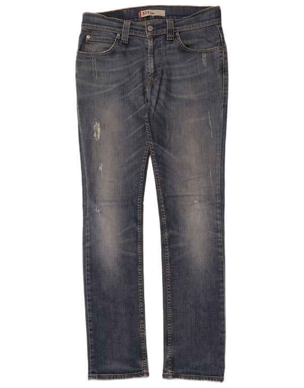 Calça Jeans Levis Masculina 511 Distressed Slim W33 L34 Azul