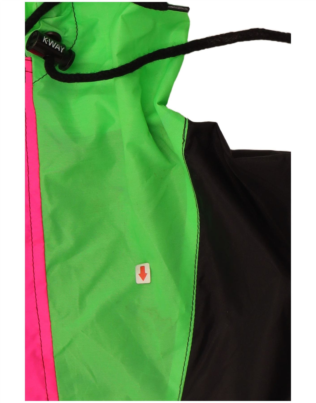 Jaqueta Anorak Masculina com Capuz K-WAY UK 40 Grande Poliamida Colorblock Preta