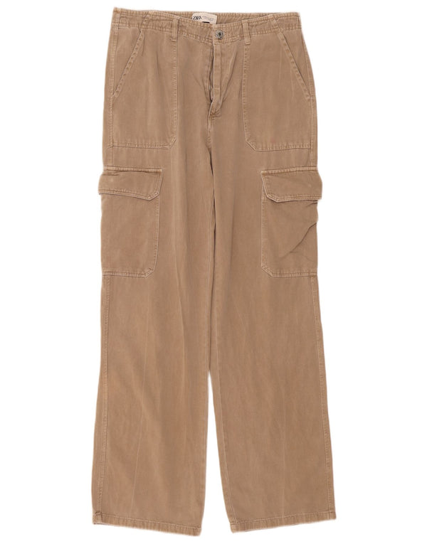 Calça cargo reta feminina Zara EU 40 médio W30 L31 bege
