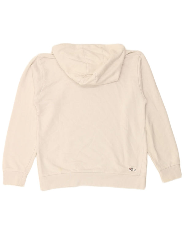 Pulôver com capuz gráfico FILA Boys 15-16 anos algodão branco