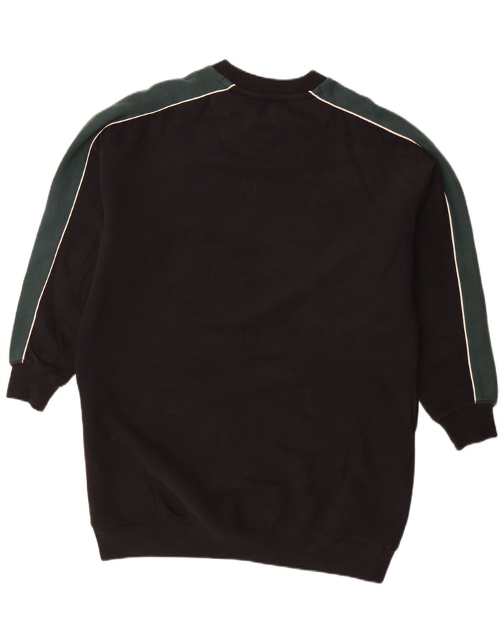 JACK WILLS Vestido feminino oversized com estampa gráfica Reino Unido 12 médio preto