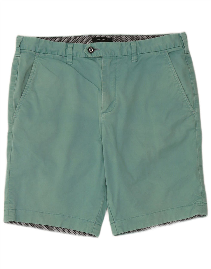 Shorts Chino masculino Ted Baker W32 algodão azul médio