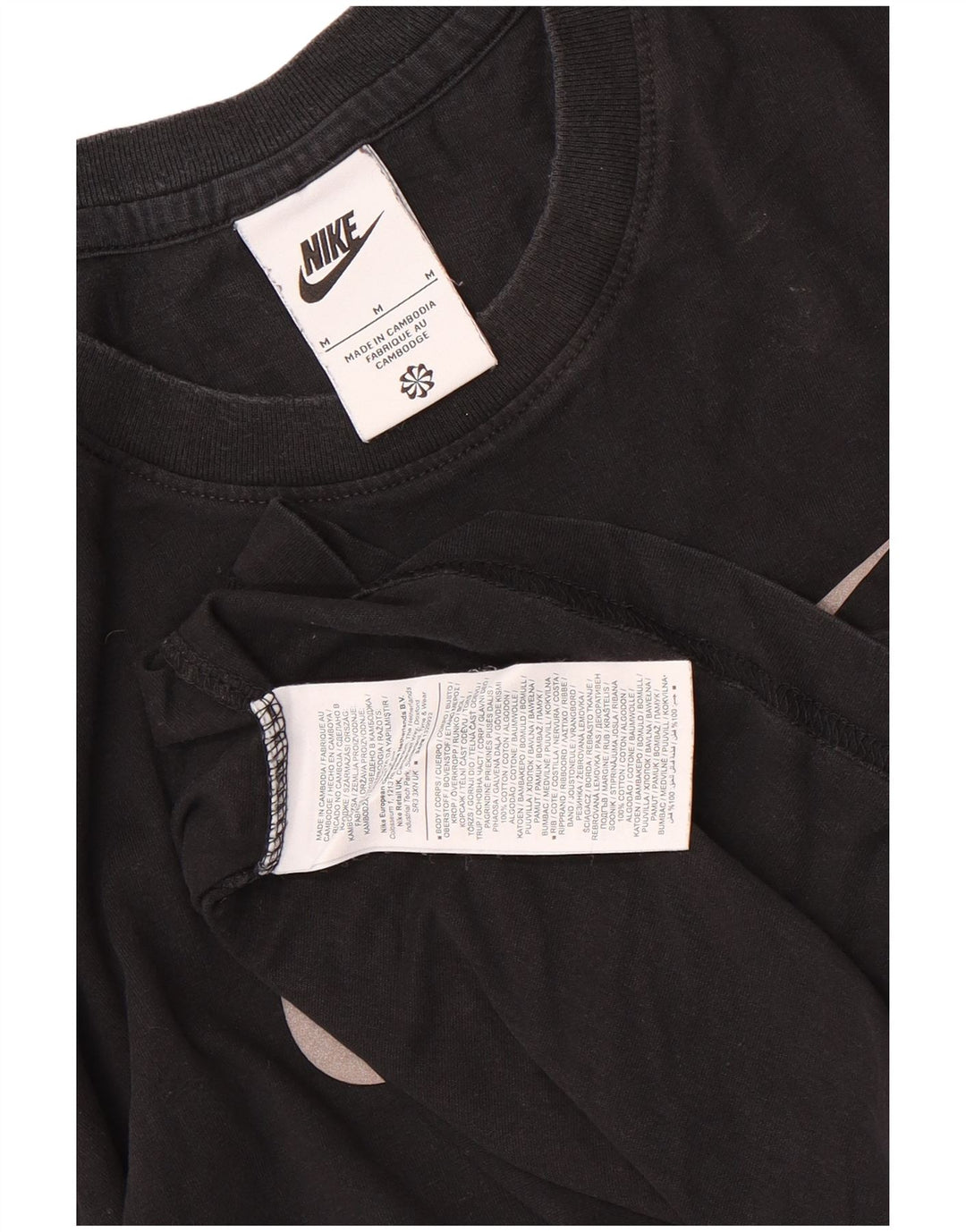 Camiseta Nike masculina gráfica Top médio preto colorblock algodão