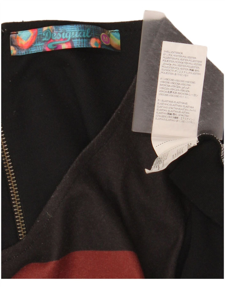 Vestido básico feminino Desigual UK 12 médio preto geométrico poliéster