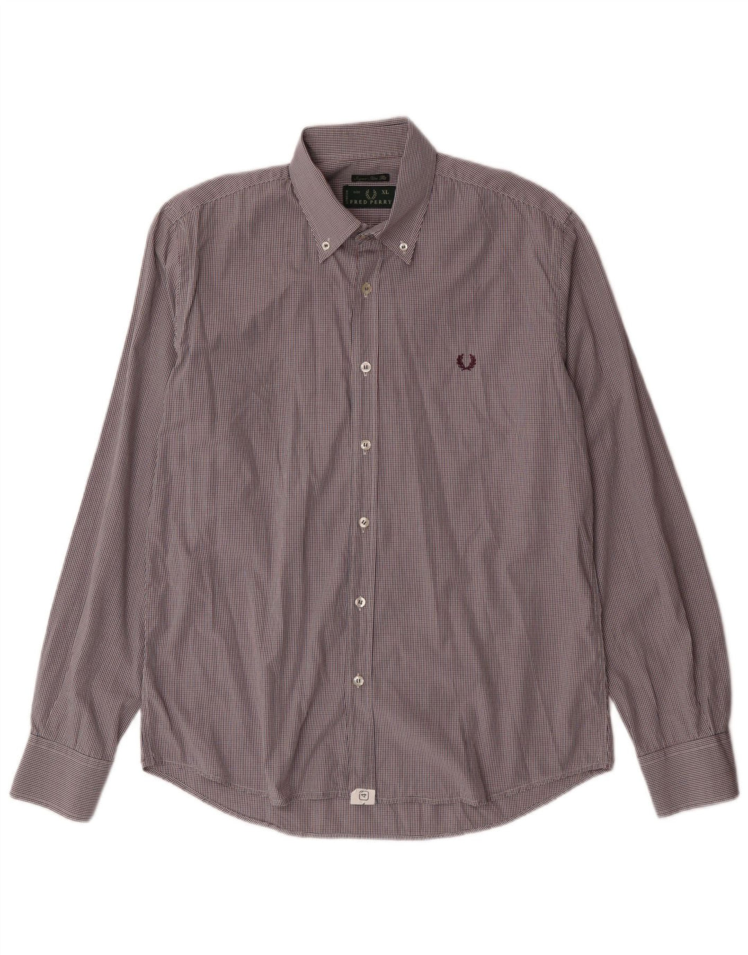 Camisa masculina Slim Fit Fred Perry XL de algodão xadrez multicolorido