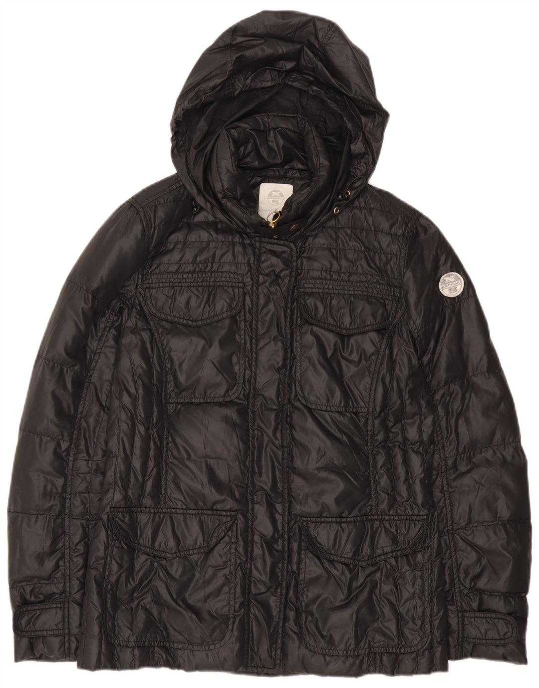 Jaqueta acolchoada com capuz feminina North Sails UK 16 grande poliamida preta