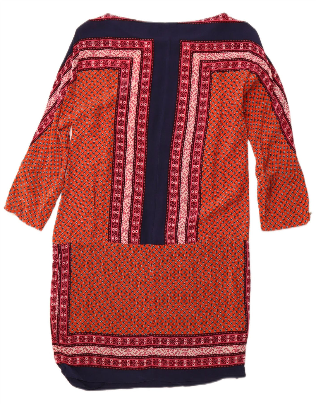 Vestido feminino MASSIMO DUTTI manga 3/4 Reino Unido 12 médio laranja floral