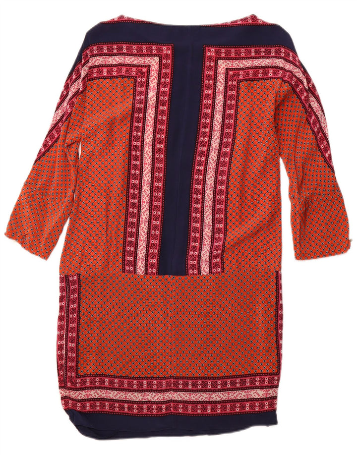 Vestido feminino MASSIMO DUTTI manga 3/4 Reino Unido 12 médio laranja floral