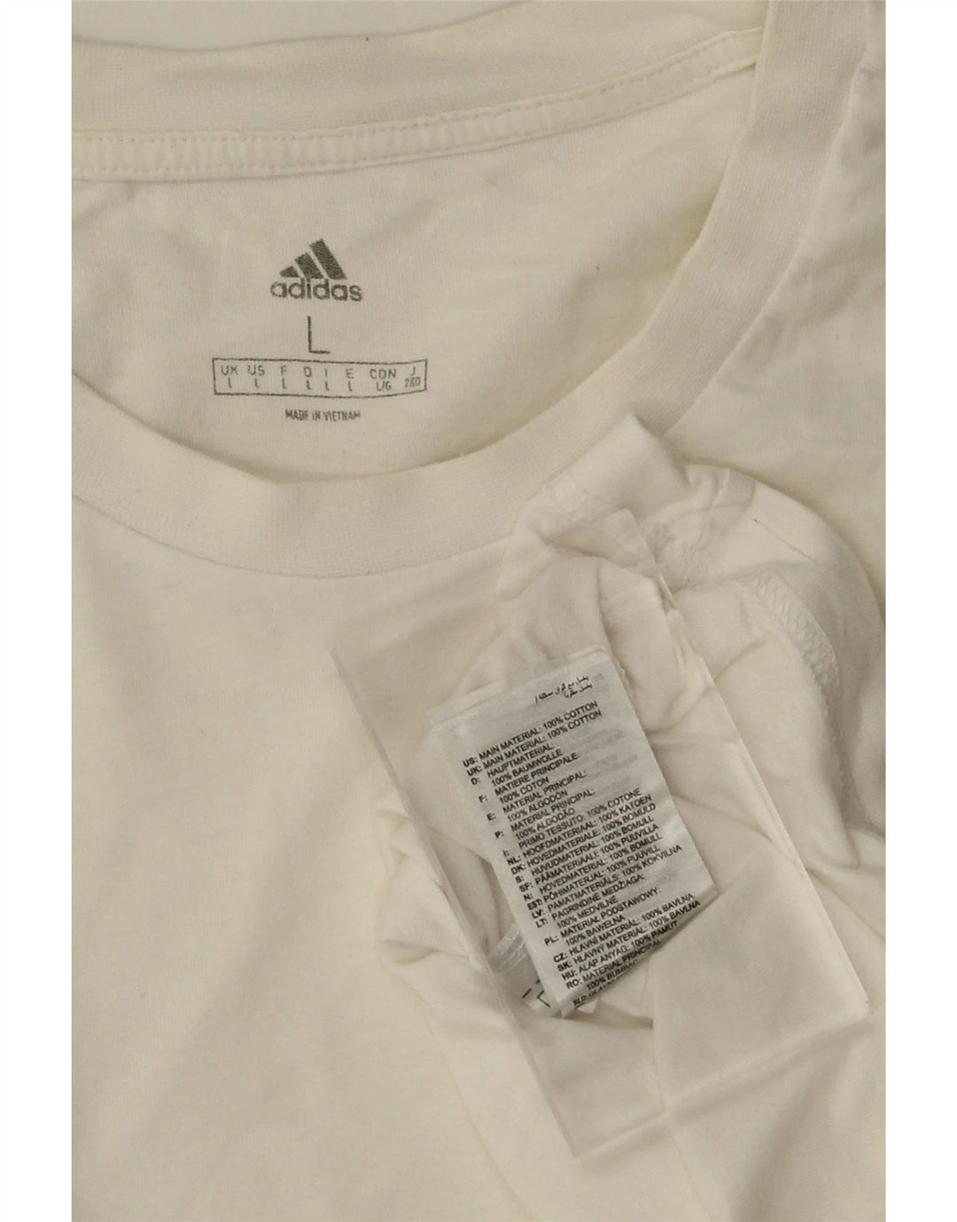 ADIDAS Mens Camiseta Top Grande Off White Algodão