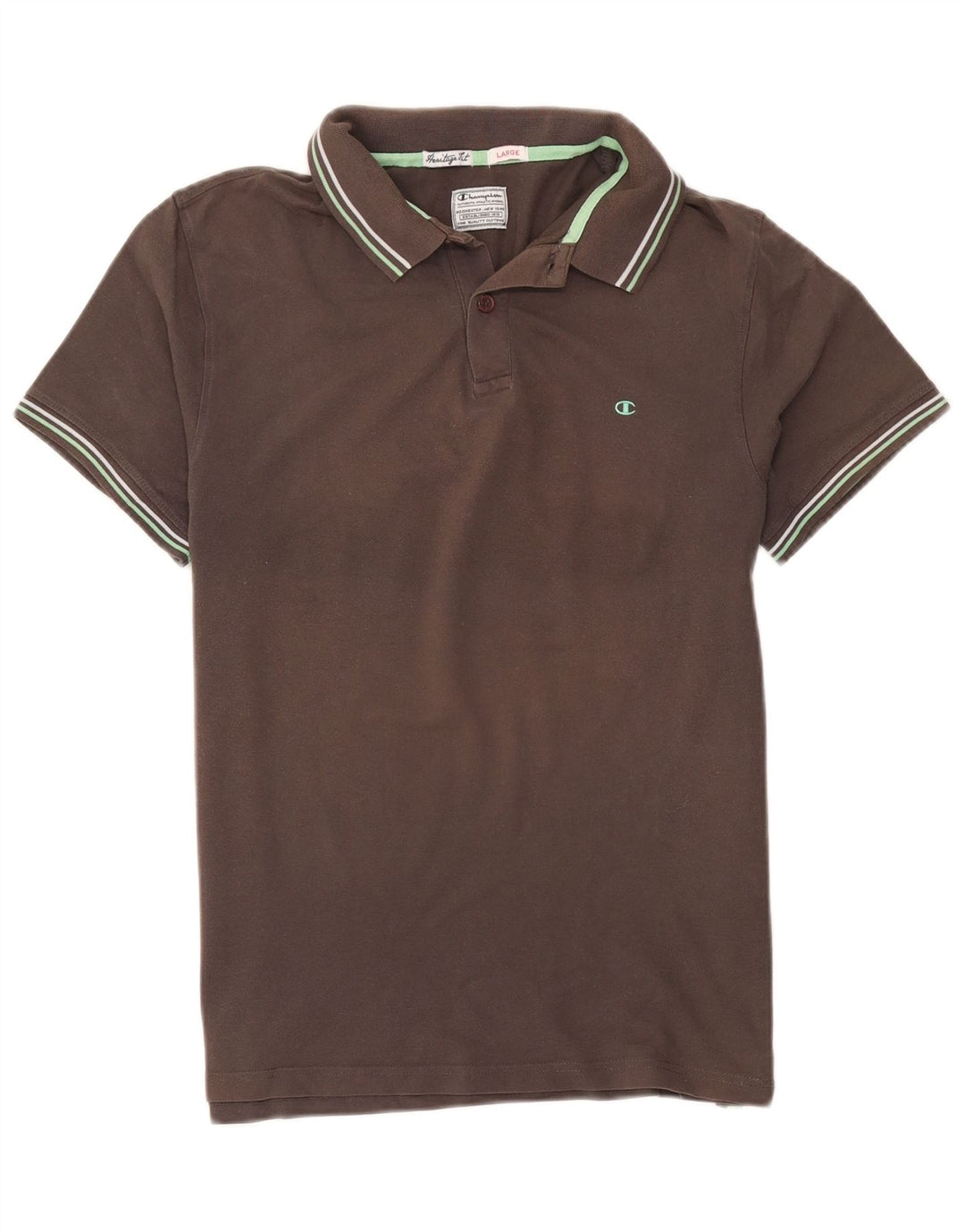 Camisa polo masculina Champion Heritage Fit grande cinza