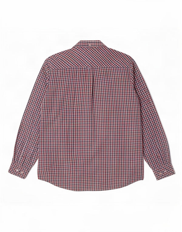 Ben Sherman Camisa masculina Heritage grande algodão xadrez vermelho
